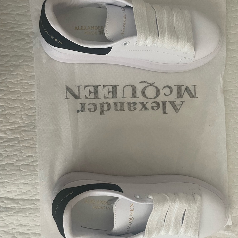 Alexander McQueen White Sneakers with Black Detail